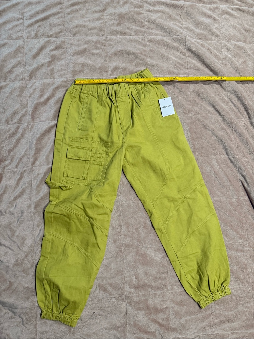 Forever 21 Women’s Lime Green Cargo Jogger Pants